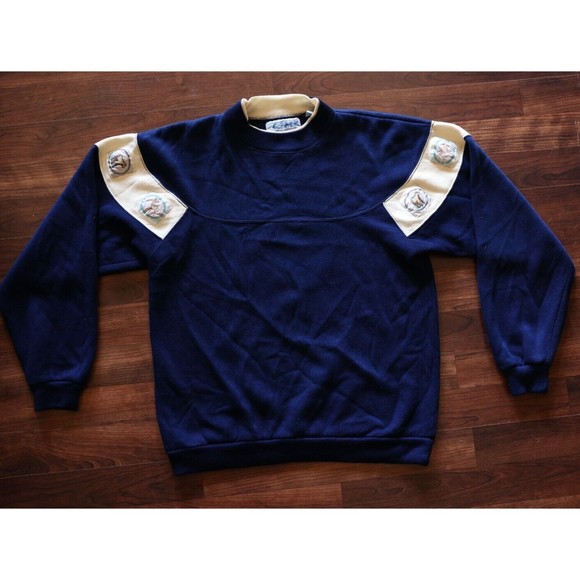 Vintage Premier International Woman's Elk/ Bear Patches Blue Sweater S - Picture 2 of 14